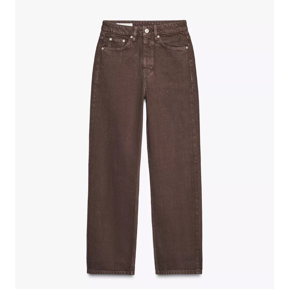 Mom Fit High Waist Brown Jeans - Picture 5 of 7